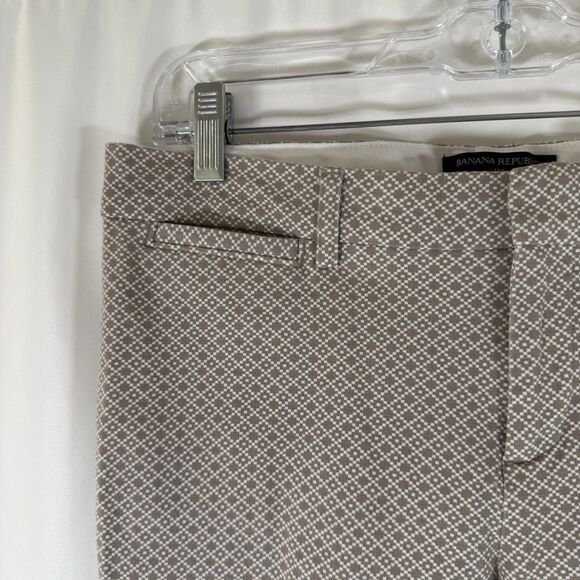 Banana Republic Pants Women's 6R Brown Check Mid Rise Flat Front - Picture 4 of 10